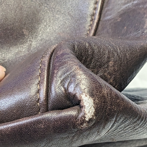 #10 Vintage Lula Smith Legacy Coach bucket brown bag cowhide leather distressed - Picture 8 of 9